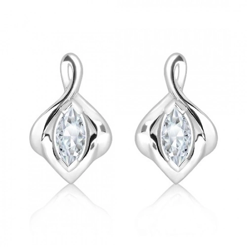 Amina S White Topaz - stříbrné náušnice s bílým topazem