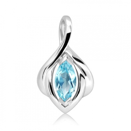 Amáta S Blue Topaz - stříbrný přívěsek s modrým topazem