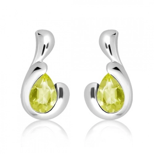 Bibiana S Lemon Citrine - stříbrné náušnice s citrínem