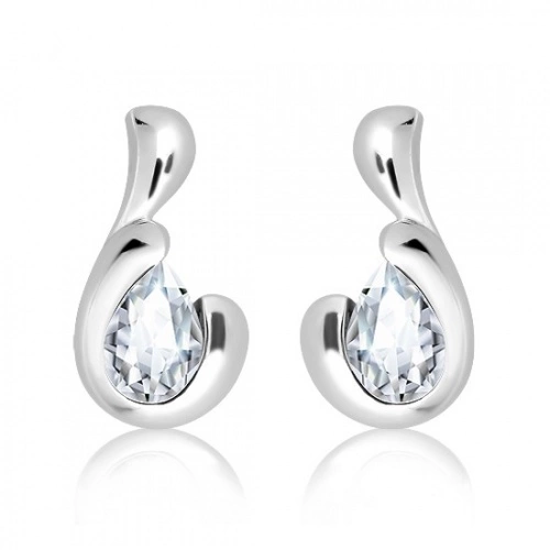 Bibiana S White Topaz - stříbrné náušnice s bílým topazem