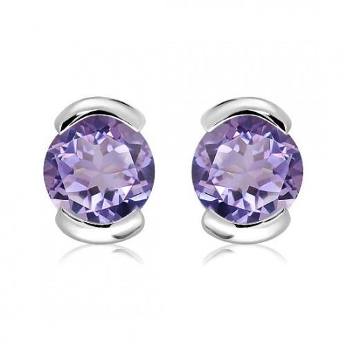 Hela S Amethyst - stříbrné náušnice s ametystem