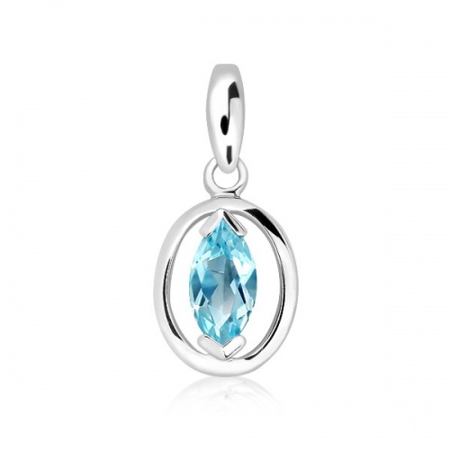 Ivor S Blue Topaz - stříbrný přívěsek s modrým topazem