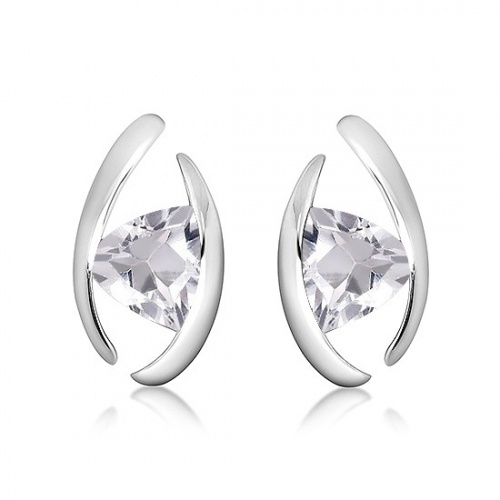 Bojana S White Topaz - stříbrné náušnice s bílým topazem