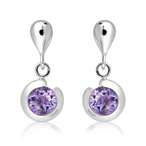 Vajana S Amethyst - stříbrné náušnice s ametystem