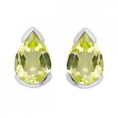 Neda S Lemon Citrine - stříbrné náušnice s citrínem