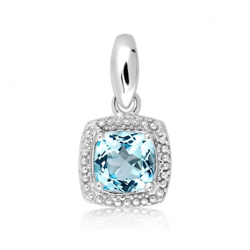 Raja S Blue Topaz - stříbrný přívěsek s modrým topazem