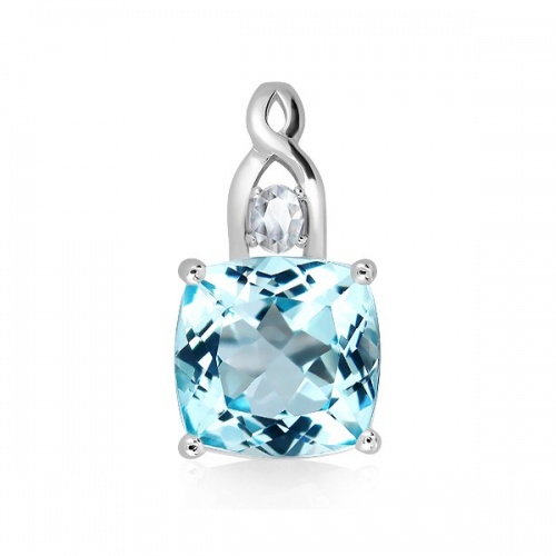 Ron S Blue and White Topaz - stříbrný přívěsek s modrým a bílým topazem