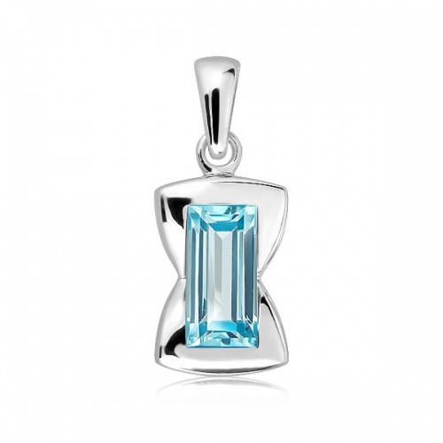 Abas S Blue Topaz - stříbrný přívěsek s modrým topazem