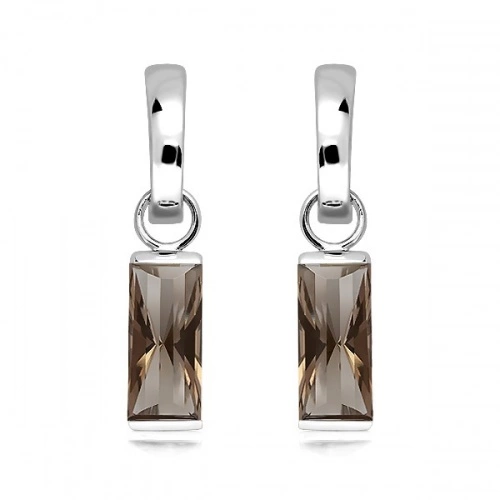 Adel S Smoky Quartz - stříbrné náušnice s kouřovým křemenem