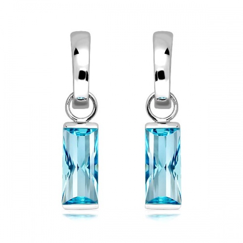 Adel S Blue Topaz - stříbrné náušnice s modrým topazem