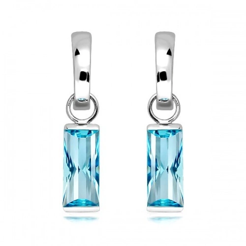 Adel S Blue Topaz - stříbrné náušnice s modrým topazem