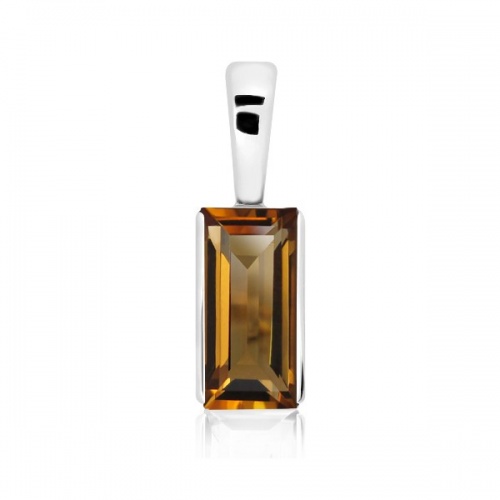 Anat S Cognac Quartz - stříbrný přívěsek s quartzem