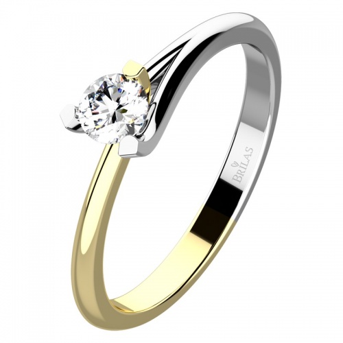 Polina Colour GW Briliant  - zásnubní prsten z bílého a žlutého zlata