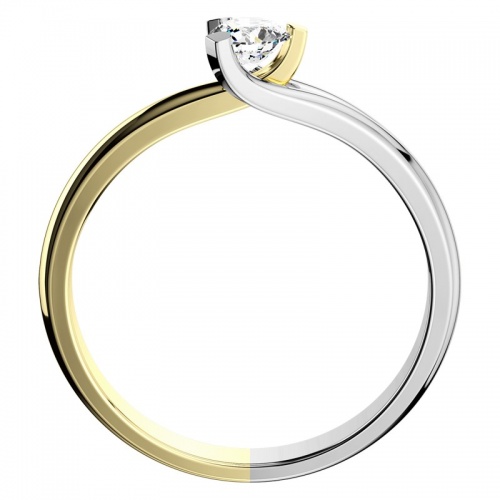 Polina Colour GW Briliant  - zásnubní prsten z bílého a žlutého zlata