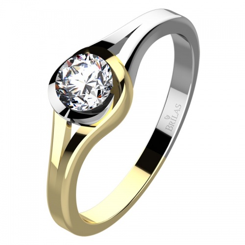 Karma Colour GW Briliant - zásnubní prsten ve žlutém a bílém zlatě