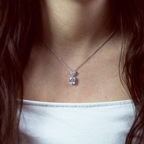 Mulan - stříbrný přívěsek se zirkony