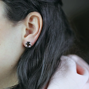 Efka S Smoky Quartz - stříbrné náušnice s quartzem