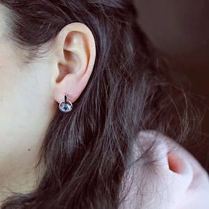 Elka S Blue Topaz - stříbrné náušnice s modrým topazem
