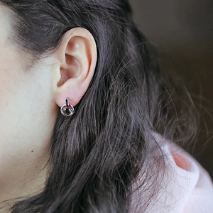 Elka S Smoky Quartz - stříbrné náušnice s quartzem