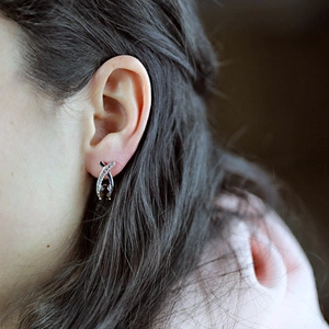 Ranko S Smoky Quartz - stříbrné náušnice s kamenem quartz