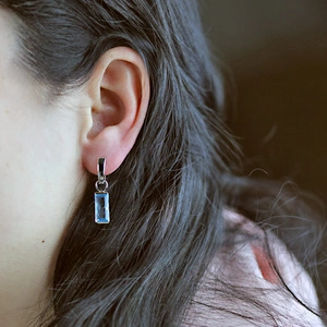 Adel S Blue Topaz - stříbrné náušnice s modrým topazem