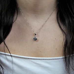 Torina S Blue Topaz - stříbrný přívěsek s modrým topazem