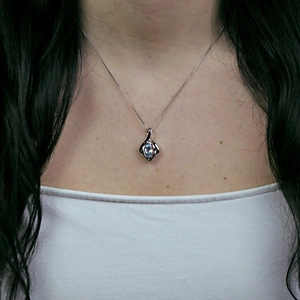 Amáta S Blue Topaz - stříbrný přívěsek s modrým topazem
