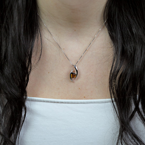 Dirk S Cognac Quartz - stříbrný přívěsek s quartzem