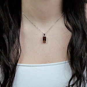Admir S Smoky Quartz - stříbrný přívěsek s quartzem