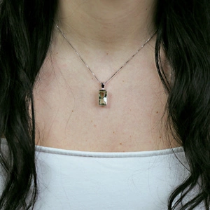 Admir S Green Amethyst - stříbrný přívěsek se zeleným ametystem