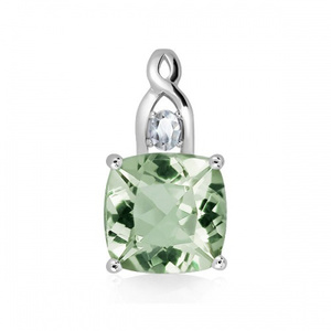 Ron S Green Amethyst and White Topaz - stříbrný přívěsek se zeleným ametystem a bílým topazem