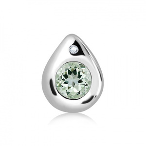 Sibel S Green Amethyst and White Topaz - stříbrný přívěsek se zeleným ametystem a bílým topazem