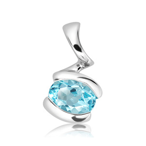 Severie S Blue Topaz - stříbrný přívěsek s modrým topazem