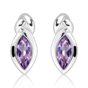 Sostrata S Ametyst - stříbrné náušnice s ametystem