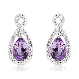 Ava S Ametyst - stříbrné náušnice s ametystem