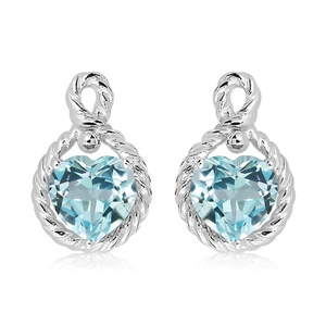 Kiara S Blue Topaz - stříbrné náušnice s modrým topazem