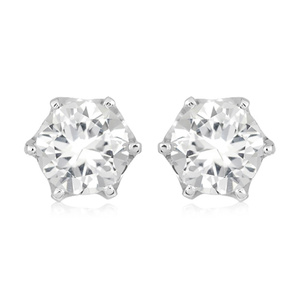 Ariana S White Topaz - stříbrné náušnice s bílým topazem