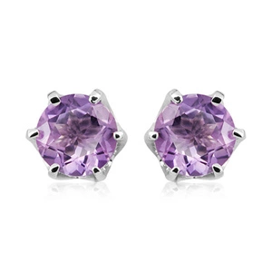 Ariana S Ametyst - stříbrné náušnice s ametystem a rhodolitem