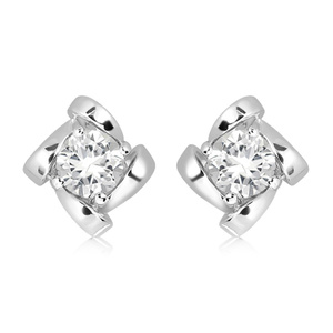 Alvis S White Topaz - stříbrné náušnice s bílým topazem