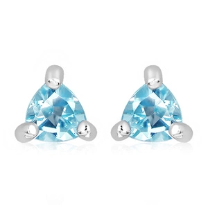Galie S Blue Topaz - stříbrné náušnice s modrým topazem