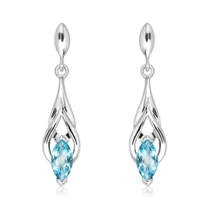 Lentia S Blue Topaz - stříbrné náušnice s modrým topazem