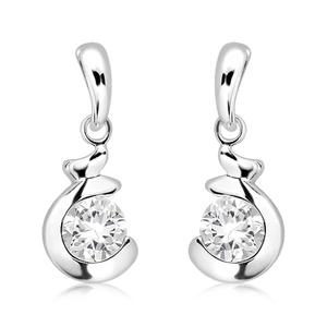 Irska S White Topaz - stříbrné náušnice s bílým topazem