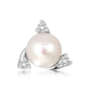 Ikarus S Pearl and White Topaz - stříbrný přívěsek s perlou a bílým topazem