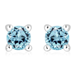 Citra S Blue Topaz - stříbrné náušnice s modrým topazem