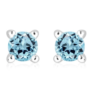 Citra S Blue Topaz - stříbrné náušnice s modrým topazem