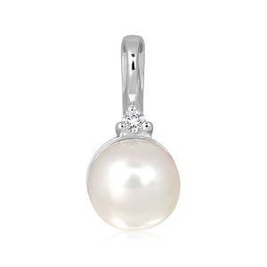 Iosana S Pearl and White Topaz - stříbrný přívěsek s perlou a bílým topazem
