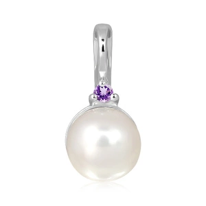 Iosana S Pearl and Ametyst - stříbrný přívěsek s perlou a ametystem