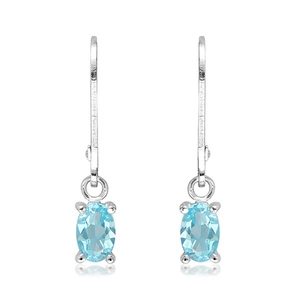 Materna S Blue Topaz - stříbrné náušnice s modrým topazem