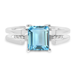 Tris S Blue Topaz-prsten ze stříbra s modrým topazem