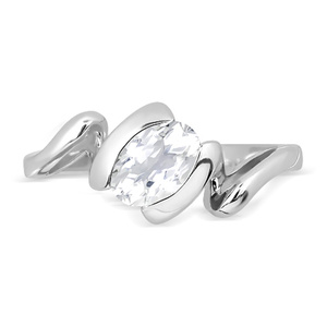 Anea S White Topaz - prsten ze stříbra s bílým topazem